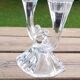 Candle holder 2 branches in Phoenix crystal, periode artdeco