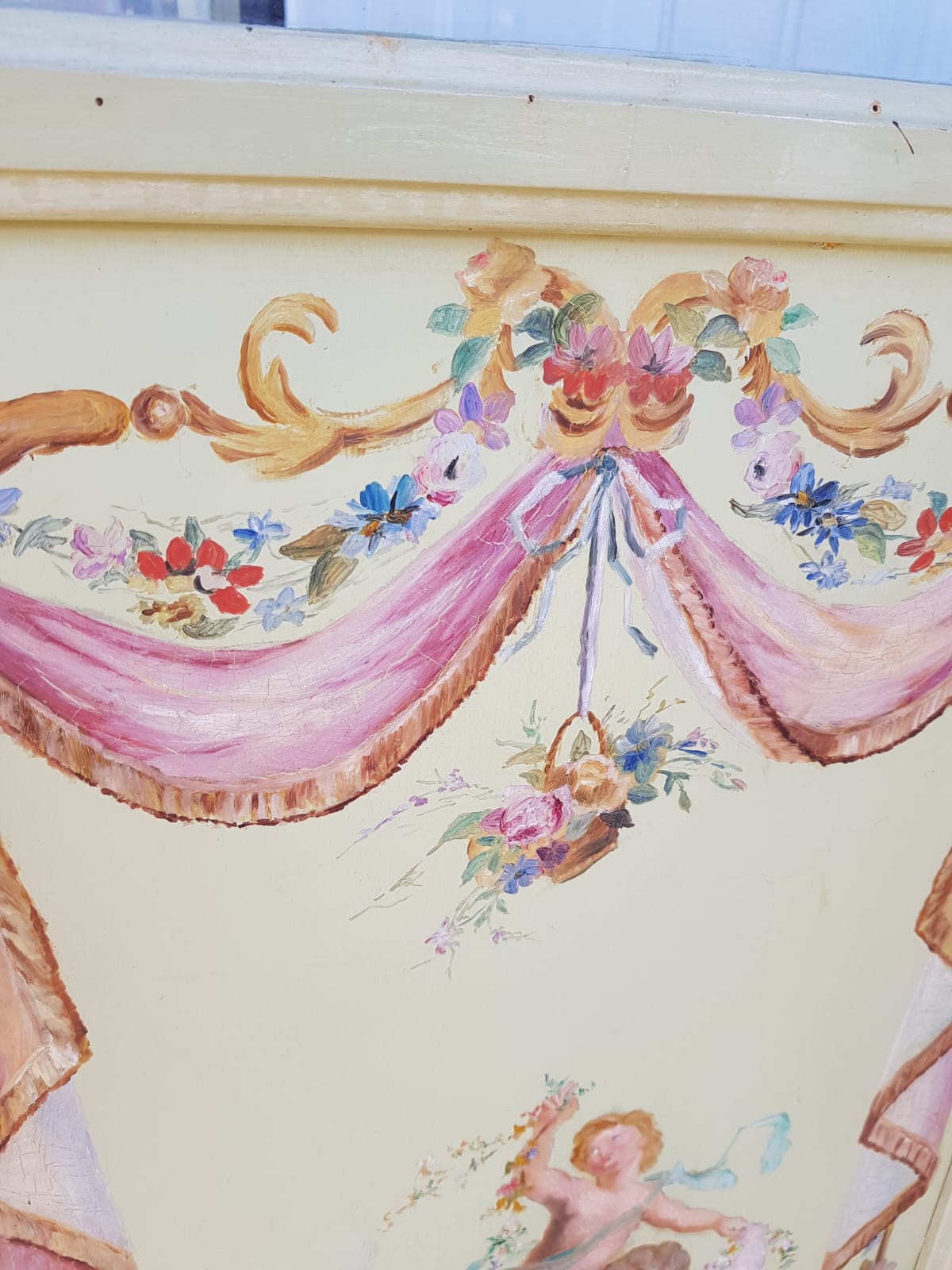 Patterned screen painted 1940/1950