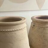 Rustic jar in bleached terracotta pottery xl