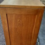 Storage cabinet locker with old wooden curtain