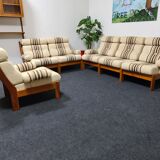 Set de salon vintage des années 70 en teck 6 pièces