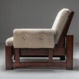 Pair of modern mid-century solid mahogany clubs - 1960