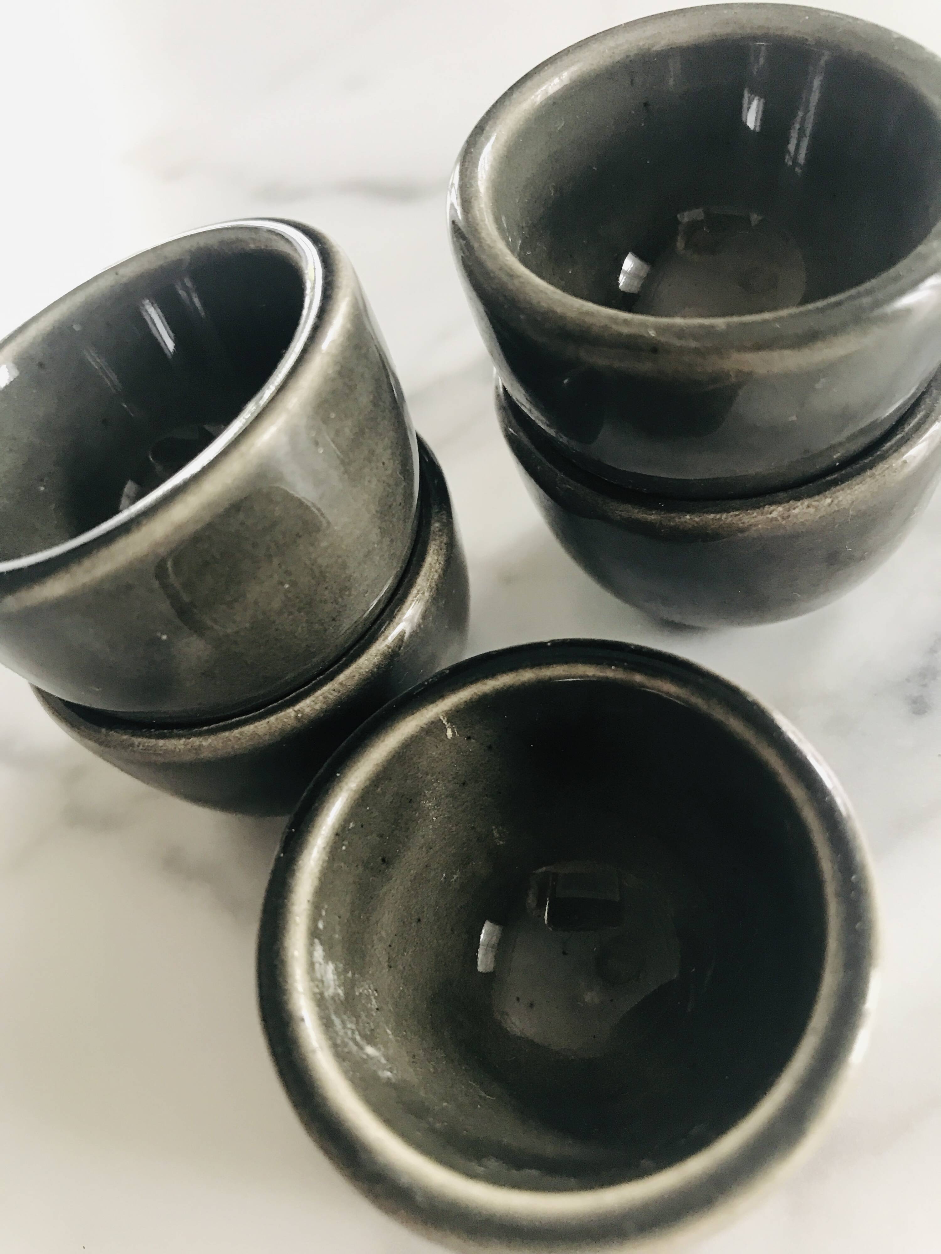Set of 5 small vintage ceramic candlesticks