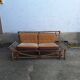Rattan and bamboo terrace bench