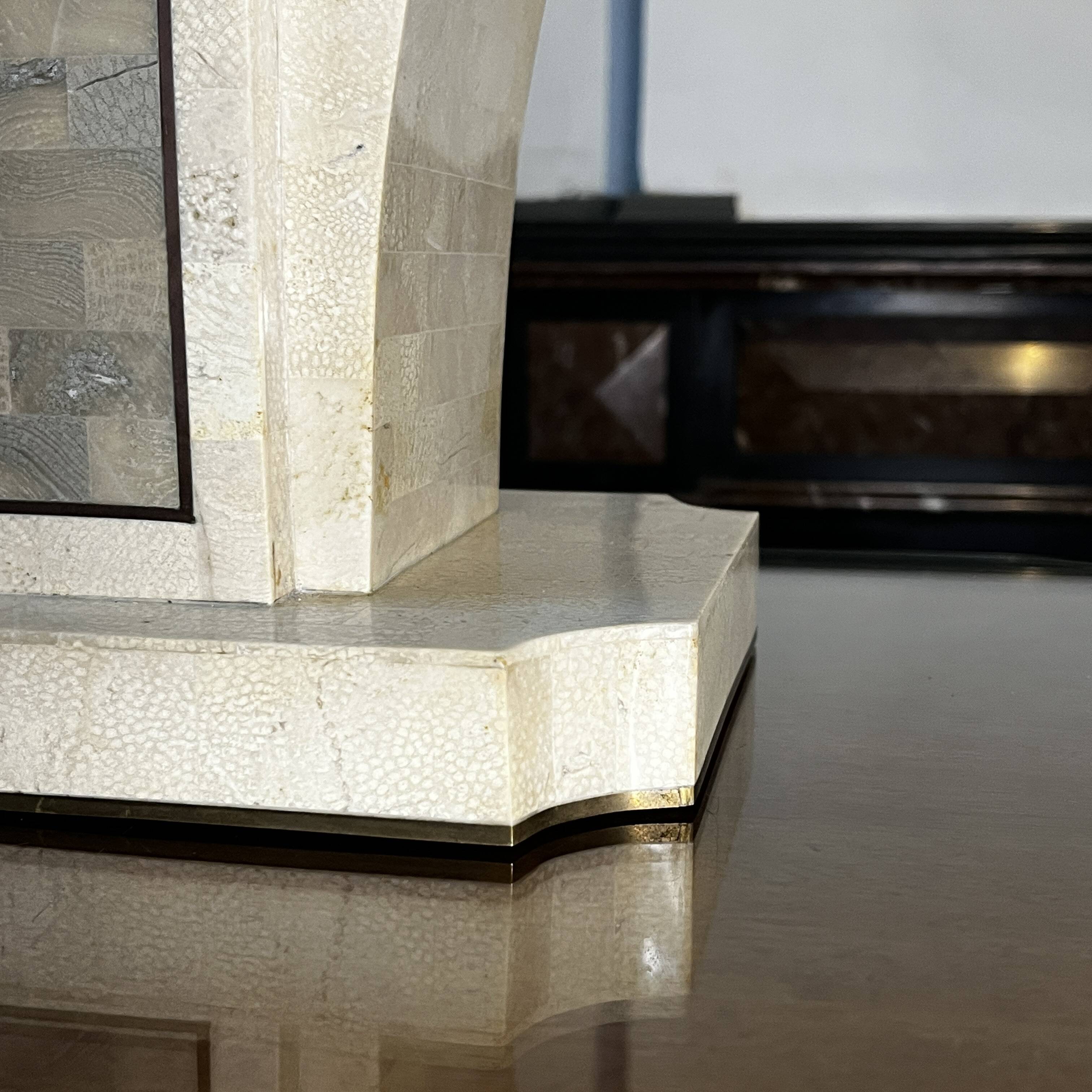 Hollywood regency lamp base maitland smith (usa), tessellated stones & brass, ca 1970