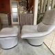 Mantis leather lounge chair ottoman footrest Gerard Van Den Berg 1970
