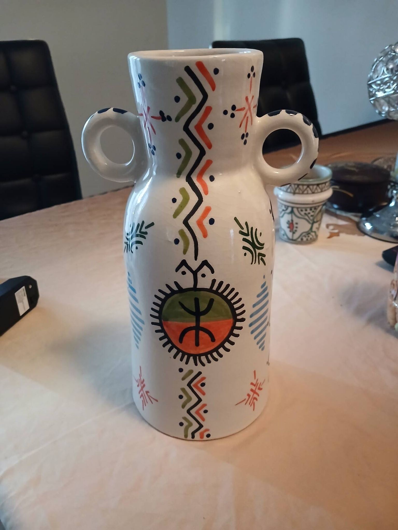 Berber Art Vase in Ceramic (30 cm) - Unique New Piece by a Ma