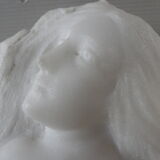 Sculpture face of woman in marble block 13 x 12 x 8 cm