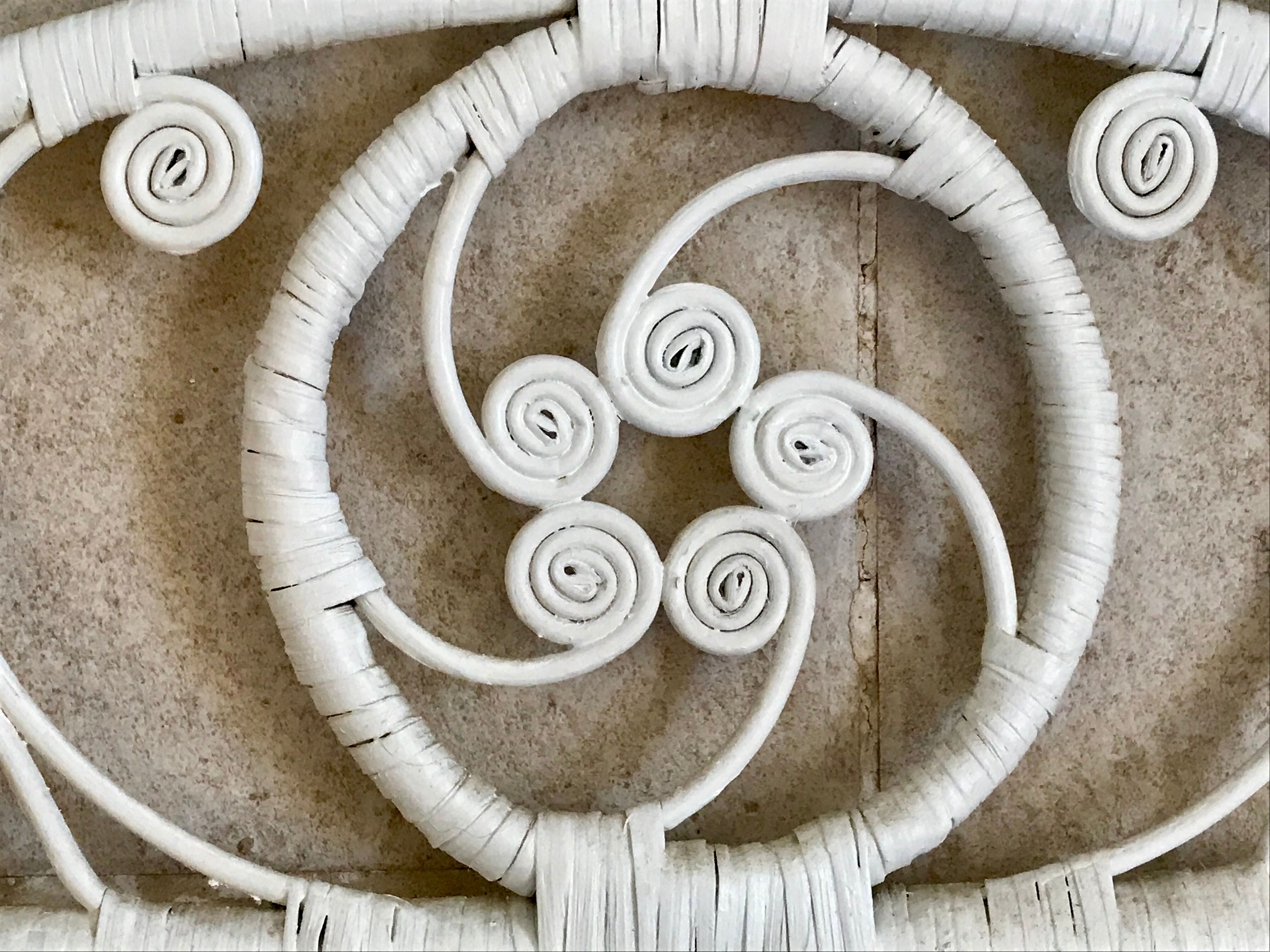 Headboard rattan peacock vintage