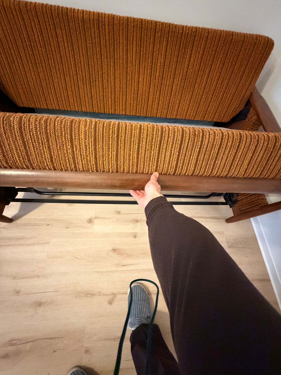 Scandinavian convertible sofa in teak by Grete Jalk, 1960s.