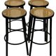 Set of four vintage bar stools - webbing Italian design
