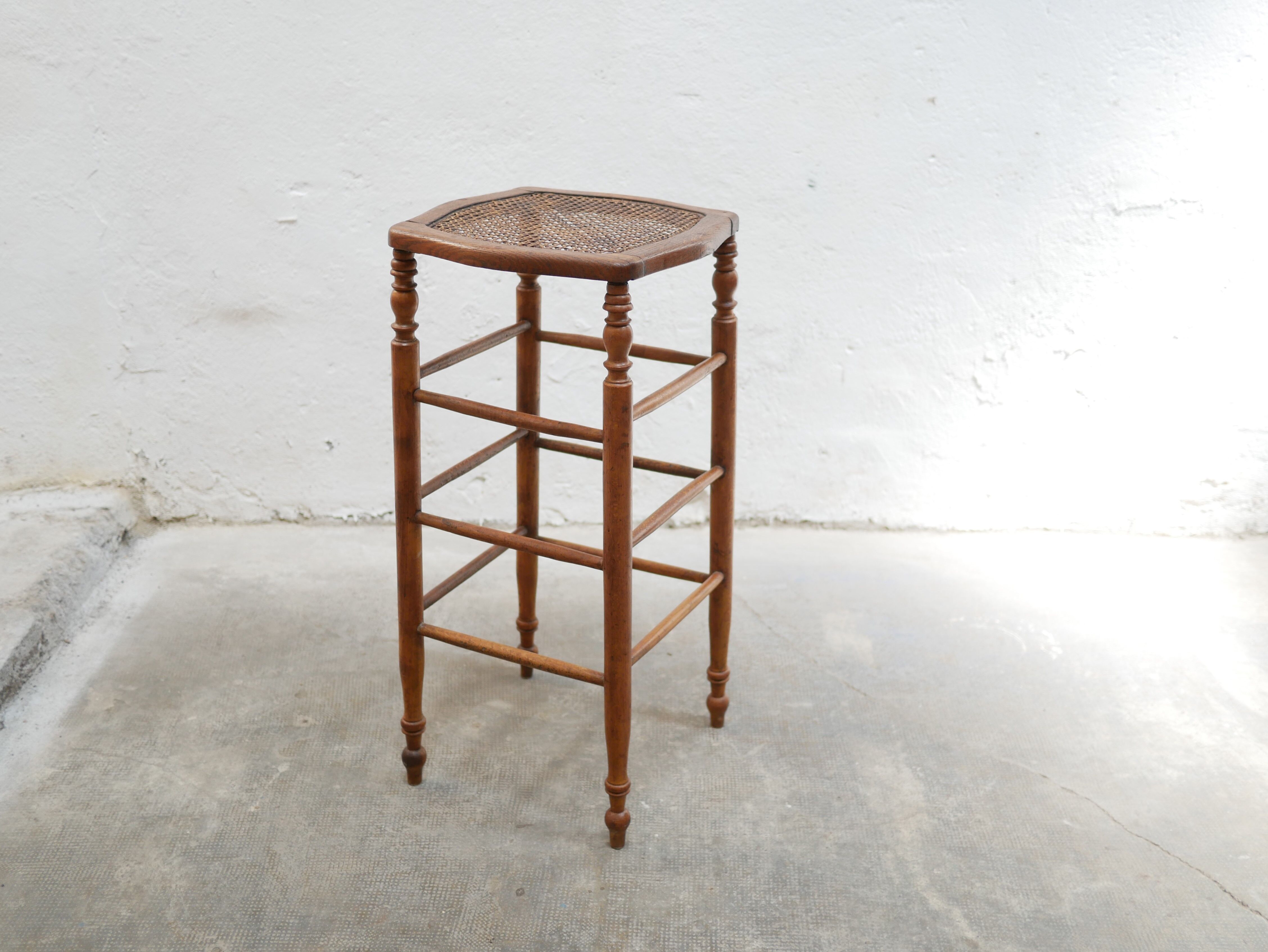 Vintage wooden bar stool and cannage