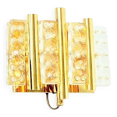 Scandinavian Glass & Brass Wall Lamp by Jakobsson for Orrefors & MPR, 1960s