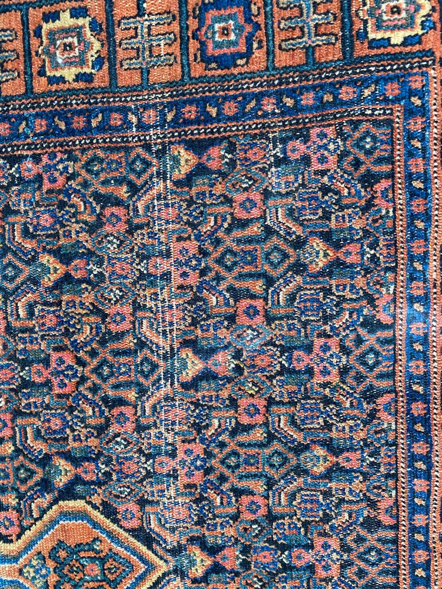 Tapis ancien persan d’orient senneh fait main 102x139 cm
