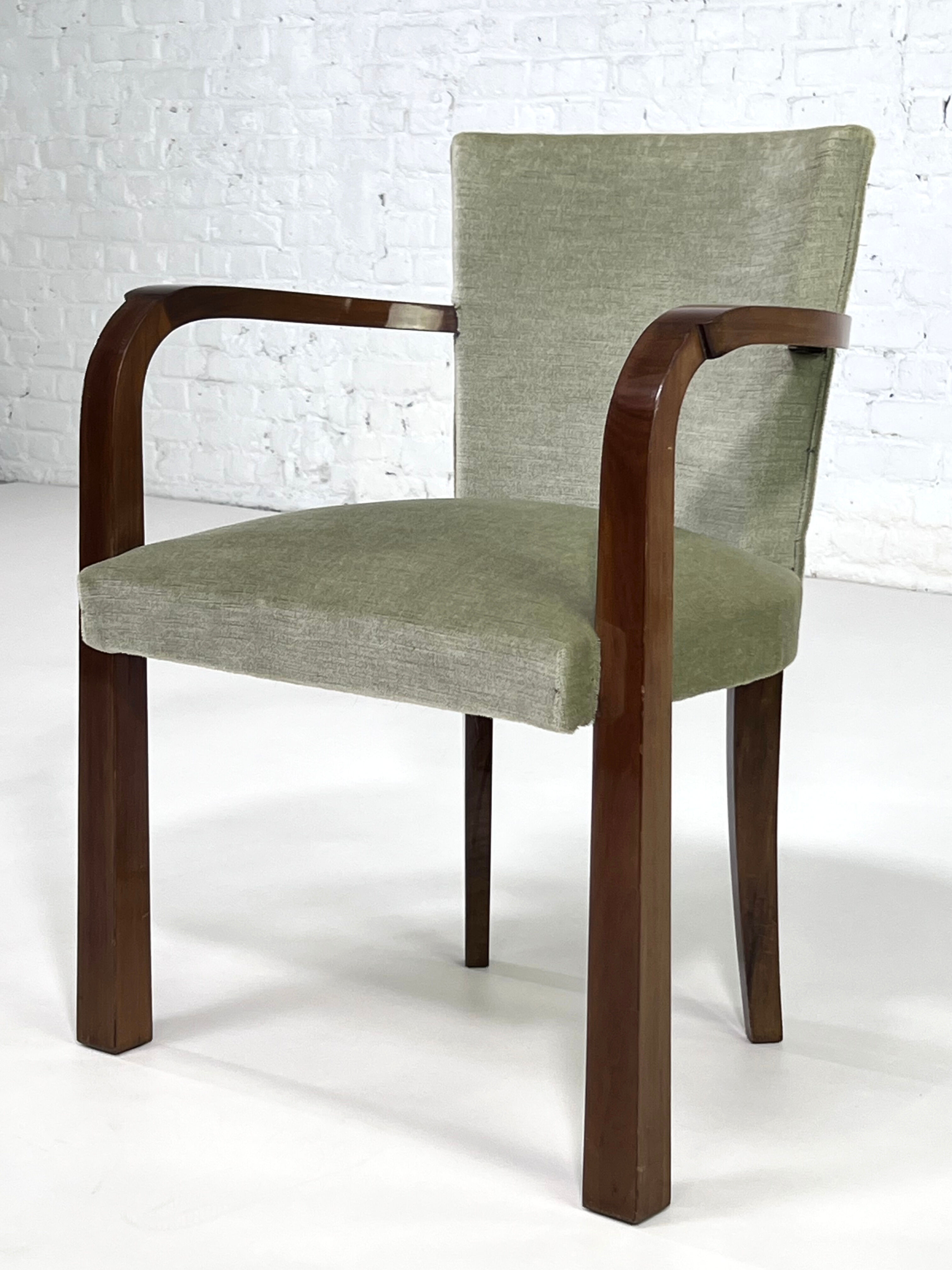 Pair of armchairs art deco 30/40 in wood and velvet