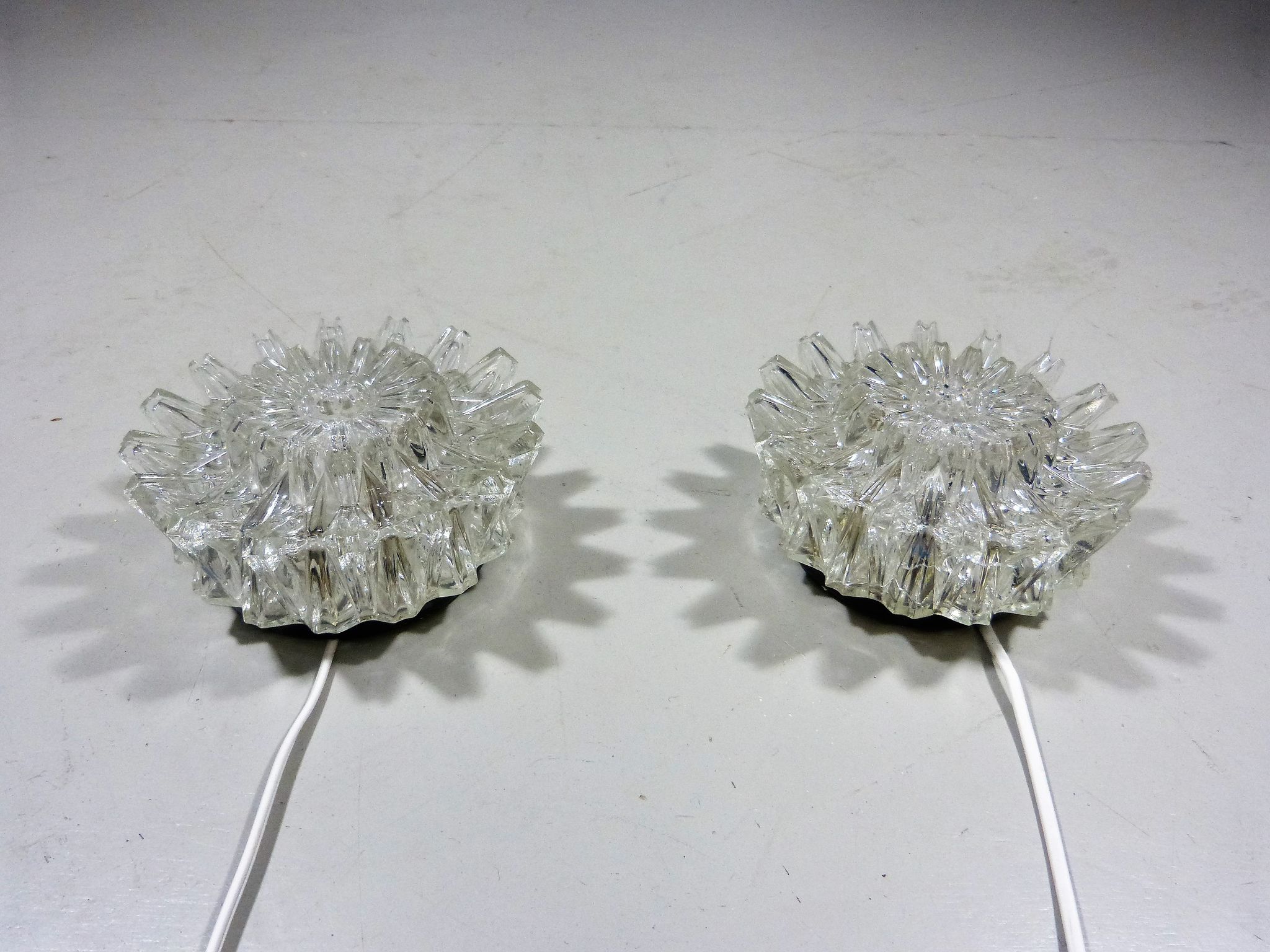 Set of 2 wall lamps by Glashütte Limburg Germany, 1960’s