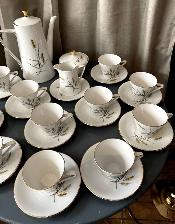 Service a cafe porcelaine bavaria decor epi de ble