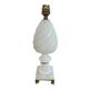 Alabaster lamp, twisted, gadroon decoration, gilded brass base, dolphins