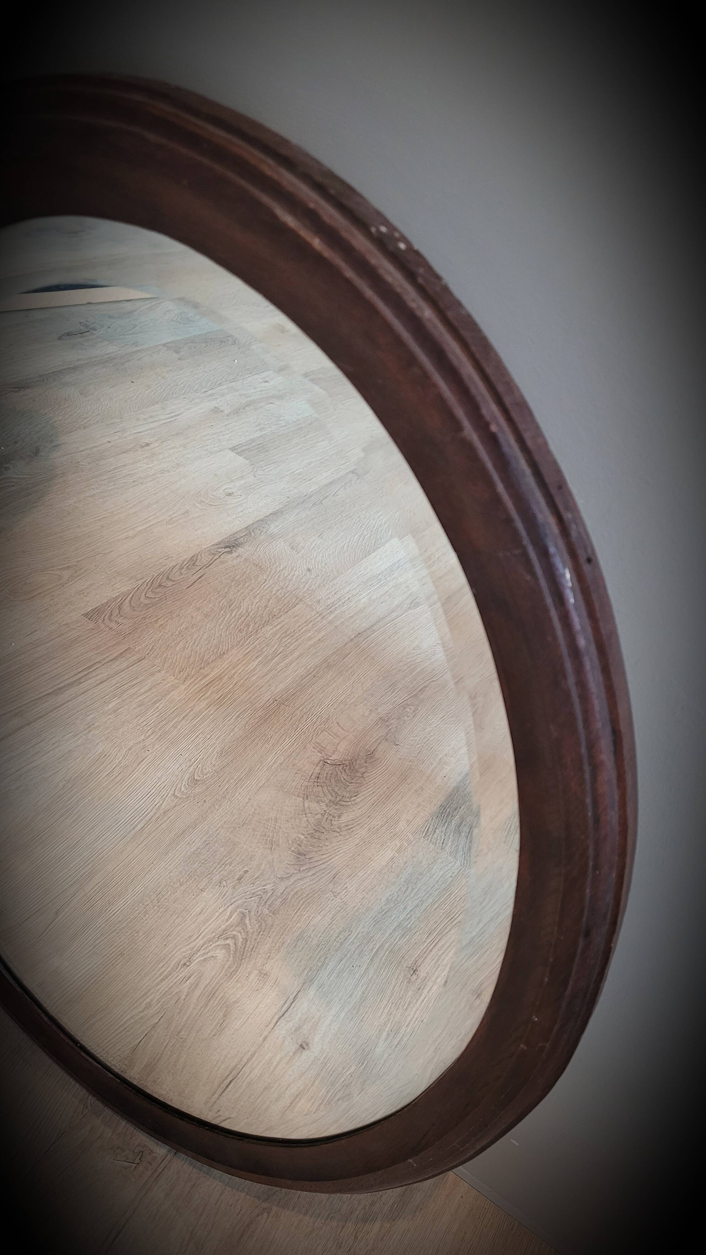 Miroir 58x84 ovale bois 1950