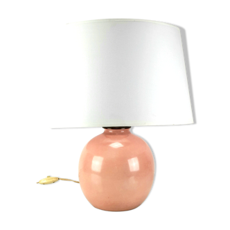 Lampe de table en porcelaine rose  porcelaine de limoges par les  ateliers ulysse vintage vers 1960