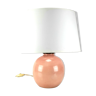 Lampe de table en porcelaine rose  porcelaine de limoges par les  ateliers ulysse vintage vers 1960