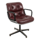 Charles Pollock Executive Armchair for Knoll Vintage Bordeaux Leather 1970