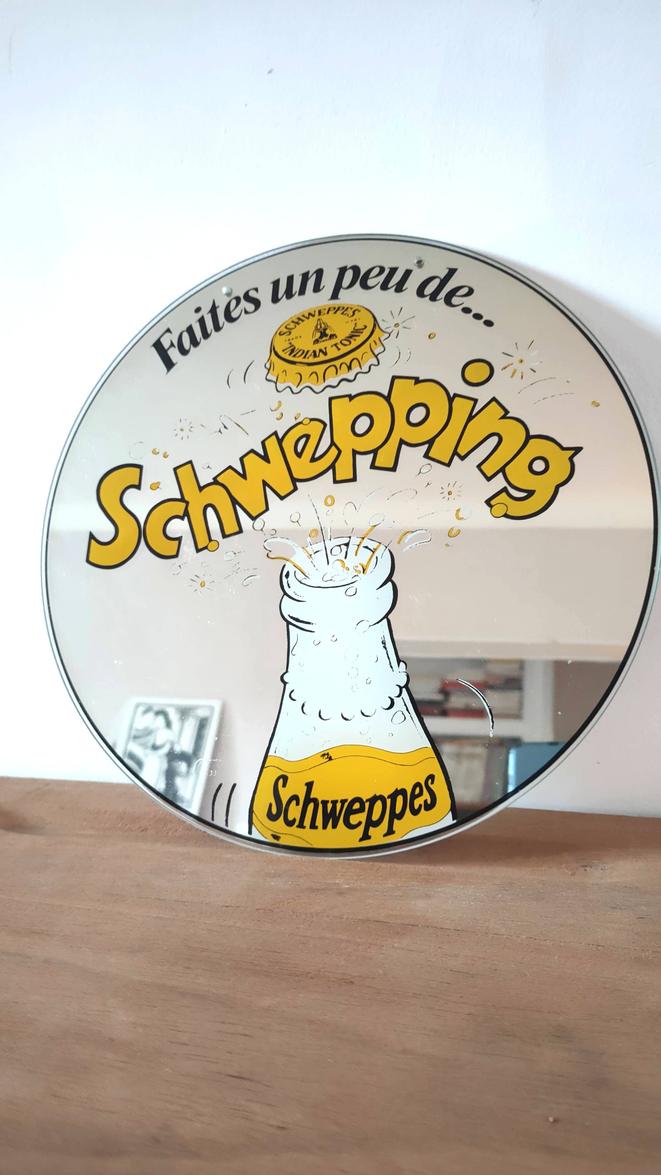 Vintage Schweppes advertising mirror