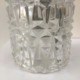 Scandinavian pendant lamp in molded glass and teak
