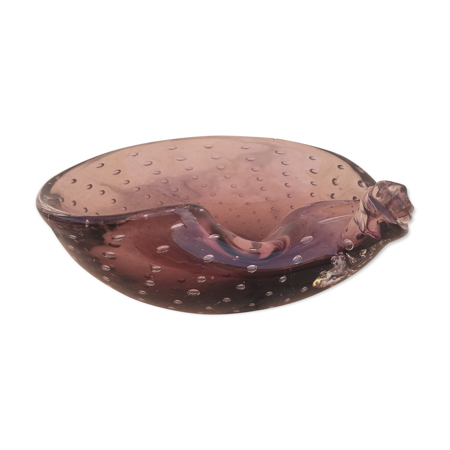 Vacuum amethyst glass pocket by Murano