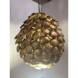 Contemporary gold florentine iron pendant light