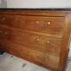 Commode empire en merisier avec un marbre noir