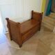 Rare entrance bench - Old chest bench - toy chest - oak color