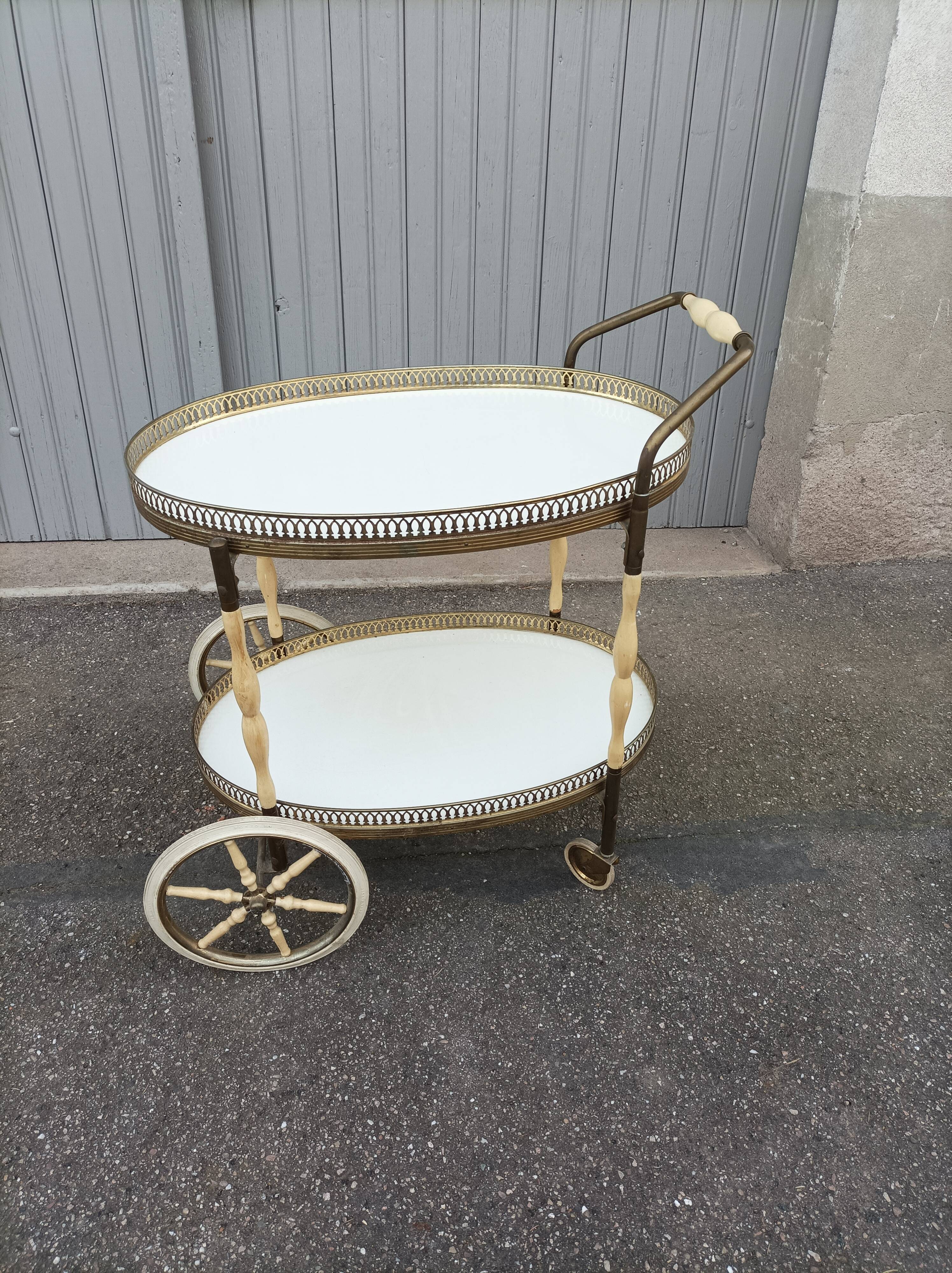 Vintage ivory and brass service