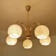 Mid Century Glass Pendant Light, 1950s