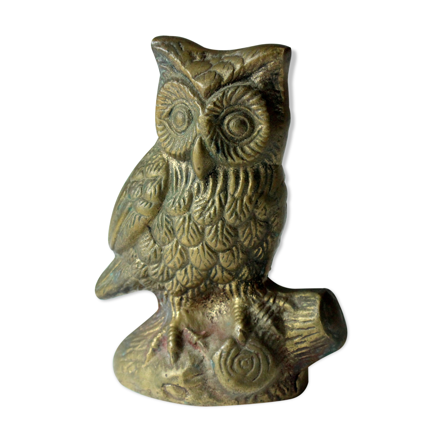 Vintage Brass Owl Paperweight