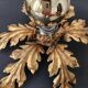 Gilded hand-forged Florentine wall lamp Hans Kögl style, Italy
