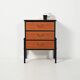 Small Scandinavian black lacquered chest of drawers from the 1950s