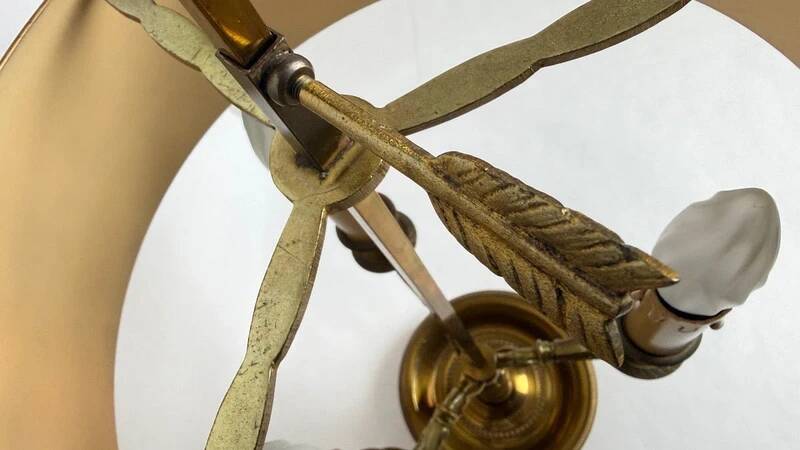 Bronze bouillotte lamp, Empire style, with dimmer switch.