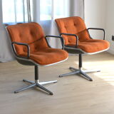 Pair of chairs by Charles Pollock, 1st edition, Edition Knoll