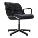 Chaise de bureau pivotante en cuir de Charles Pollock pour Knoll, années 1980