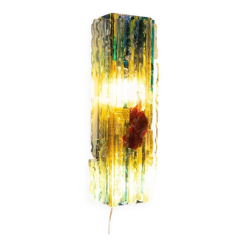 Dutch Brutalist glass wall sconce "Chartres" by Willem van Oyen for Raak, 1960s