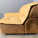 Bogo sofa in leather and suede, by Carlo Bartoli for Rossi di Albizzate
