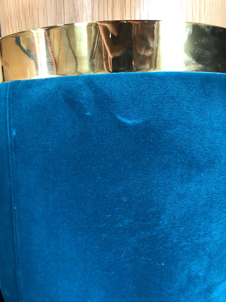 Stool velvet blue duck Red Edition