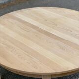 Scandinavian round extendable dining table renovated in wood 210cm