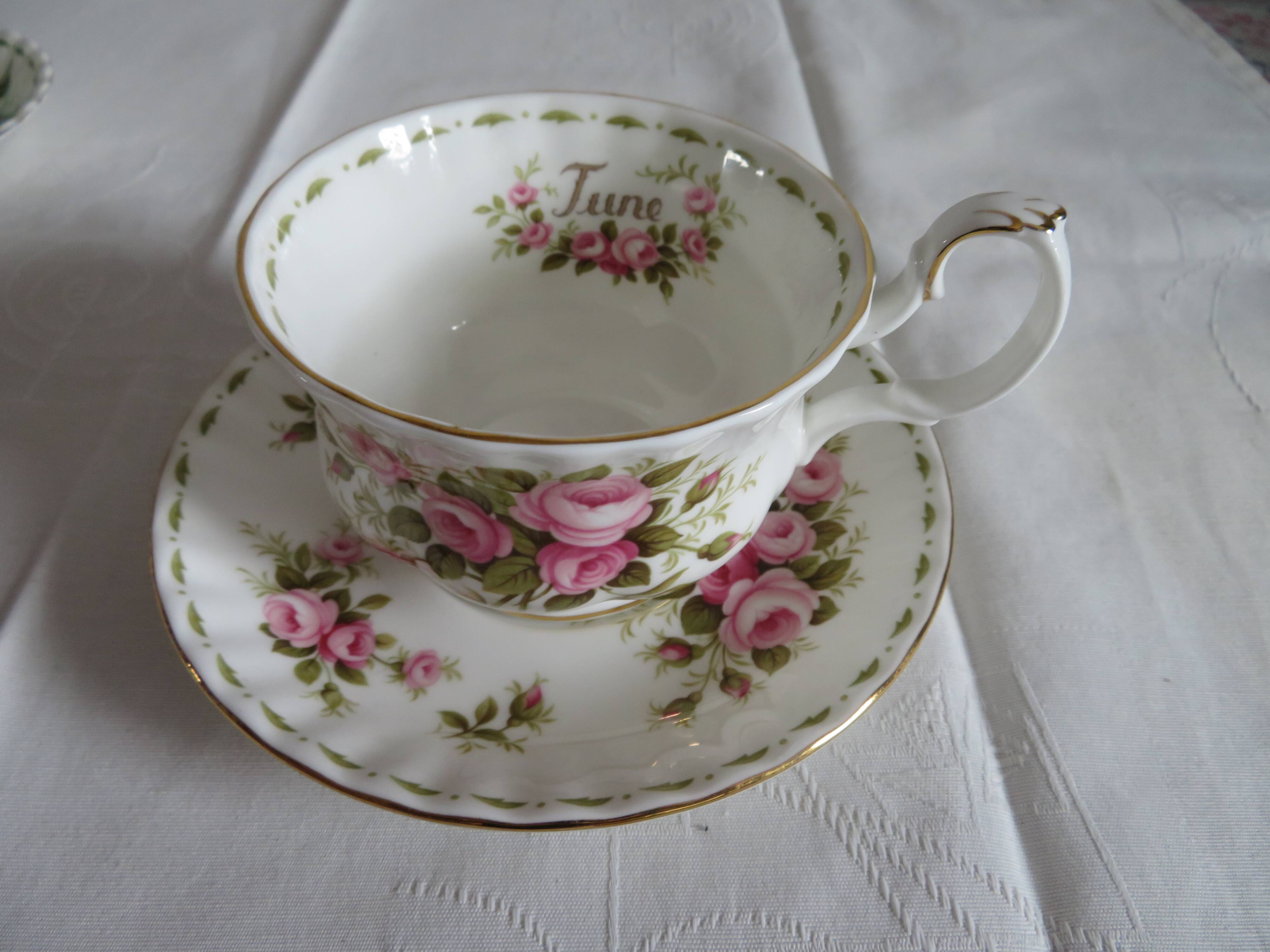 Royal Albert Porcelain Cup and Saucer (June)