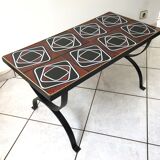 Wrought iron coffee table ceramic 60