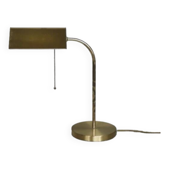 Mid-Century German Modern Gold Brass Desk Lamp with Chain from Karstadt AG, 1970s