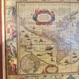 Tableau ancienne carte du monde enduite