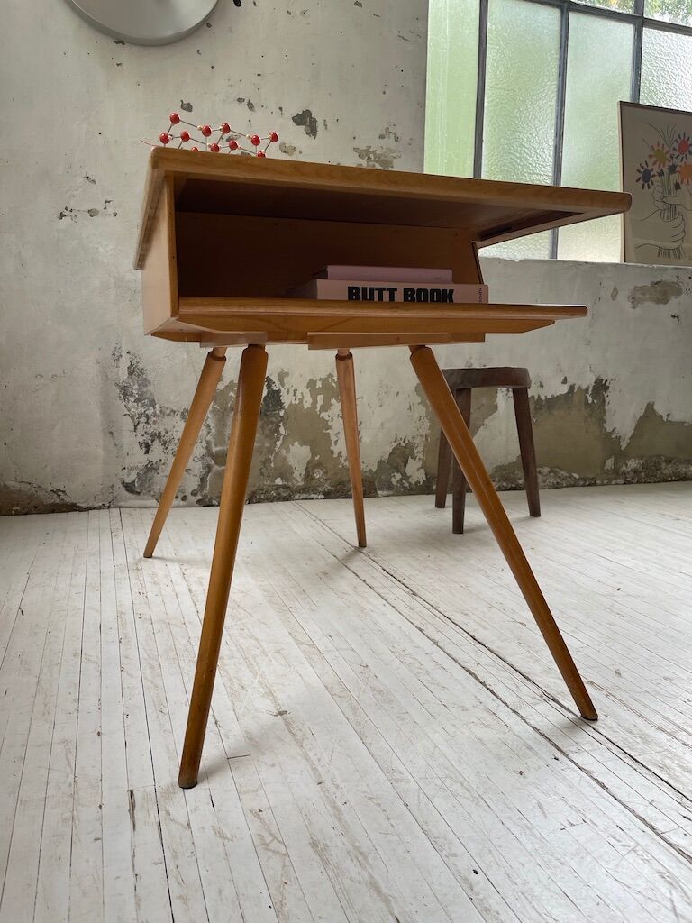 Vintage oak compass desk