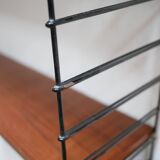 Vintage modular wall shelf in metal and wood